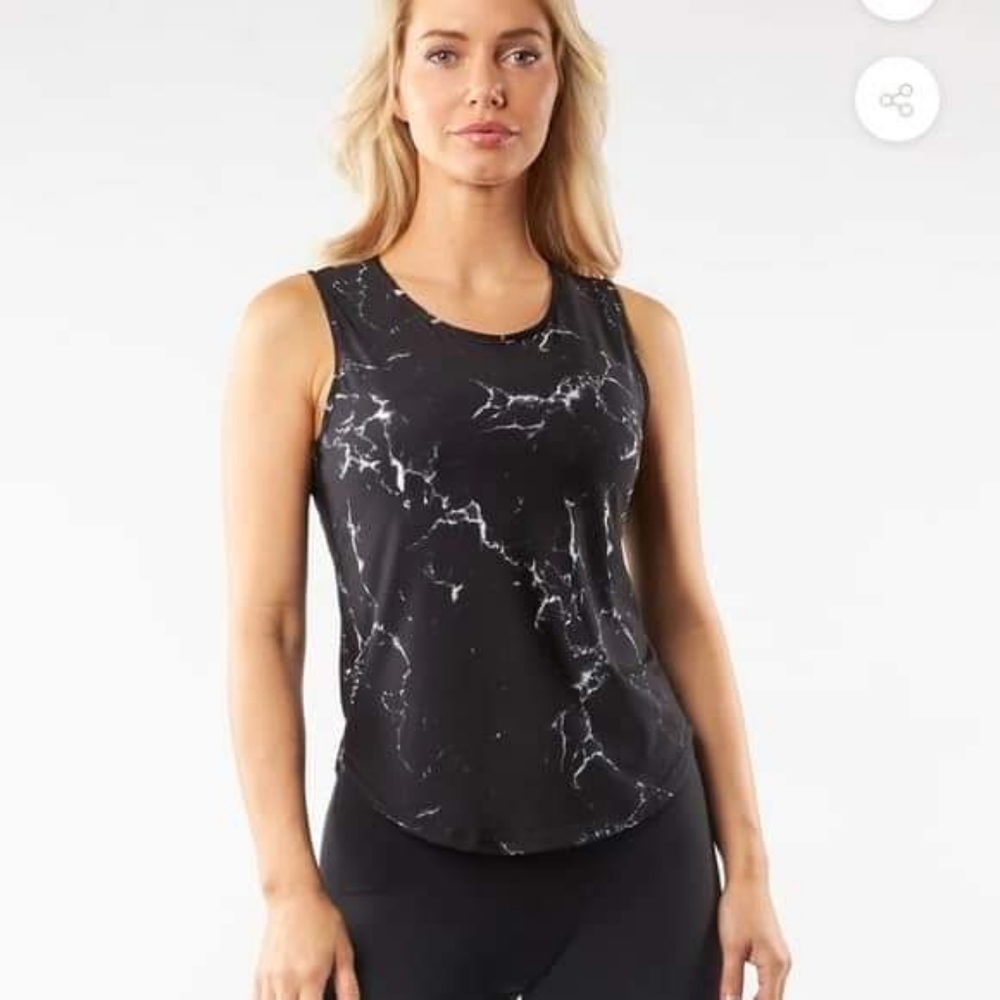 Limitless Flow Black Marble Tank Top